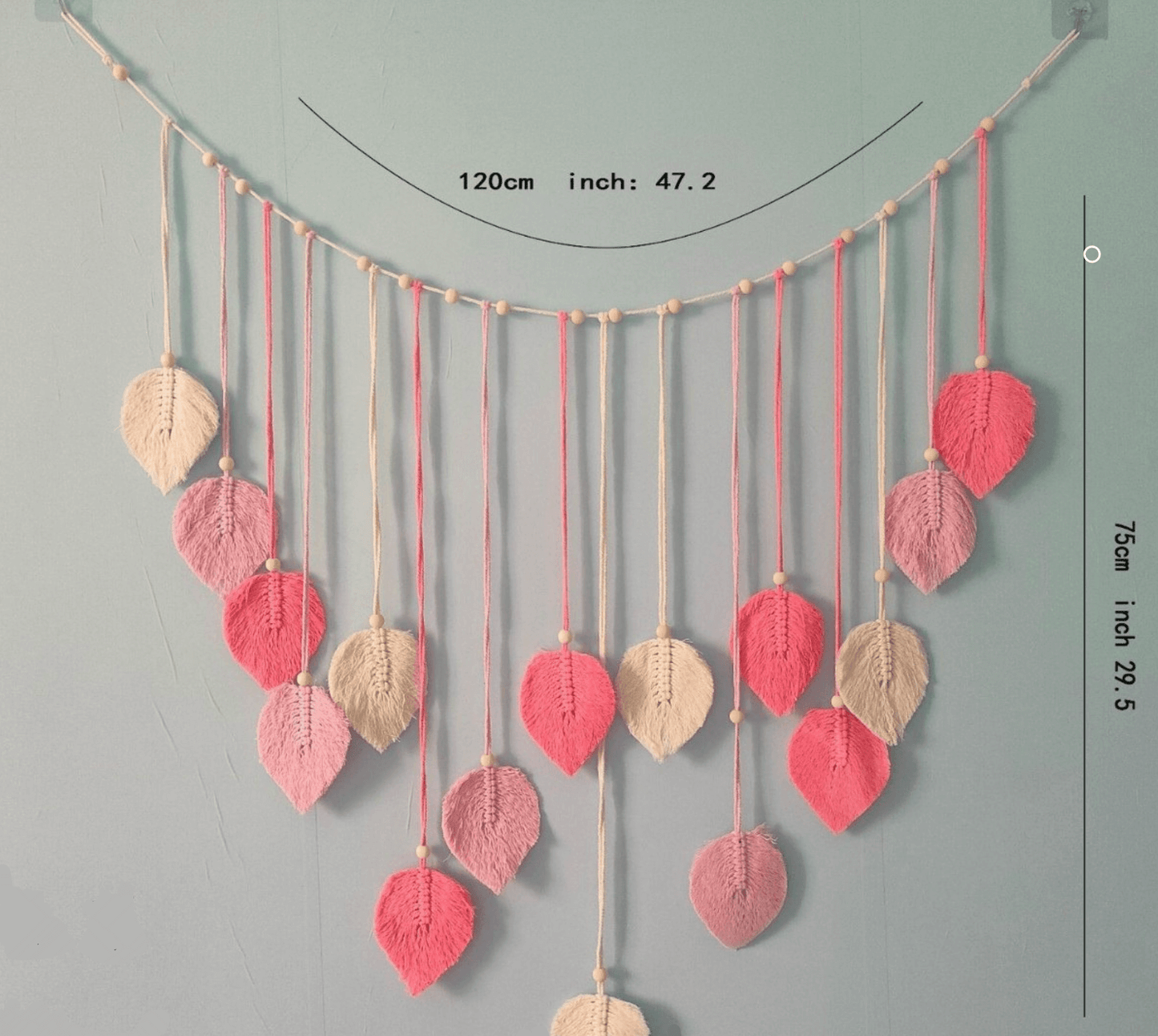 Boho Wandkleed met Bladontwerp | Handgemaakt | Black Friday 55% Korting