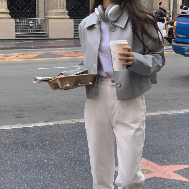 Aveline Cropped Leather Blazer | Black Friday 35% Korting