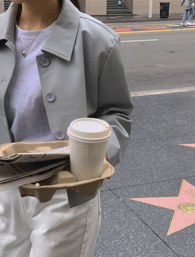 Aveline Cropped Leather Blazer | Black Friday 35% Korting