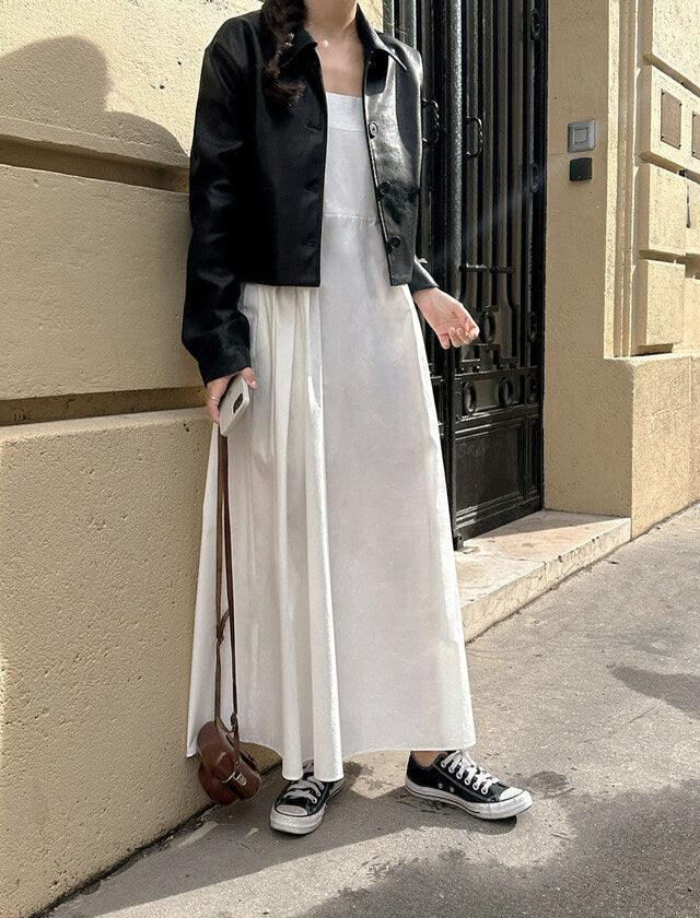 Aveline Cropped Leather Blazer | Black Friday 35% Korting